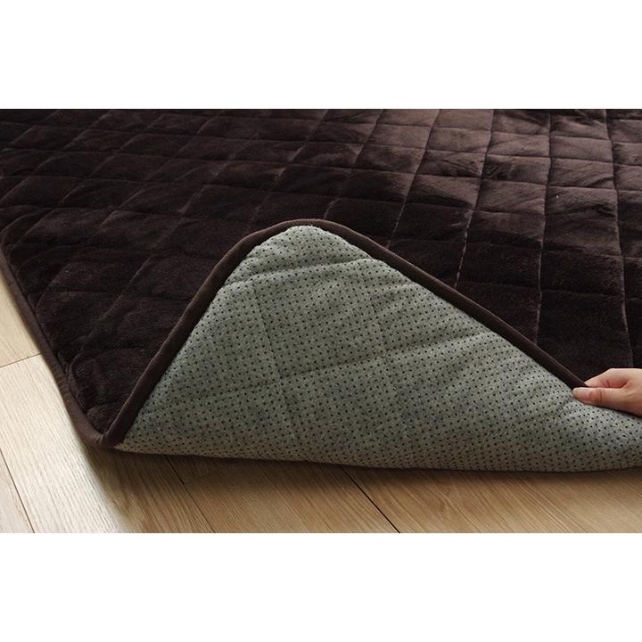 大判 こたつ敷布団/ラグマット 【ブラウン 約220×260cm】 長方形 ラグマット こたつ敷布団 約220×400cm 大型 ブラウン 長方形 防滑加工
