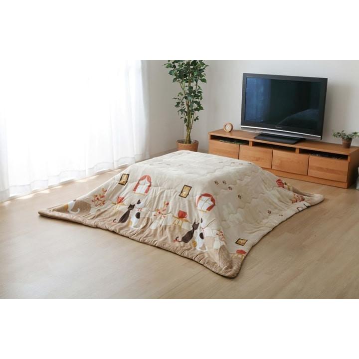 こたつ布団 長方形 おしゃれ 薄掛け ネコ 猫 柄 かわいい 190×240cm