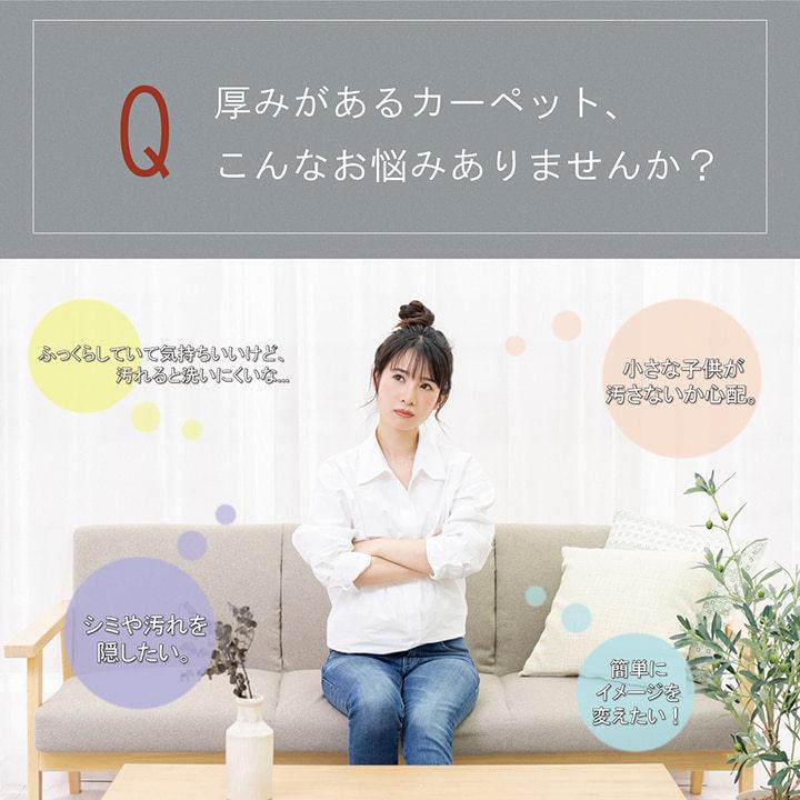 ラグ カバー 193×243 cm 3畳 ラグ上敷き 洗える 正方形 撥水 洗濯機 OK おしゃれ 北欧 モダン ペット 傷 防止 オールシーズン ボックス 厚手の画像