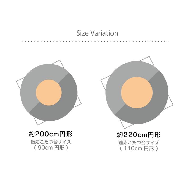 こたつ布団 丸型 円形  おしゃれ 薄掛け 丸 円 チェック シンプル 200cm 洗える 丸洗い フランネル 90cm こたつ対応 北欧 あったか 安い 新生活の画像