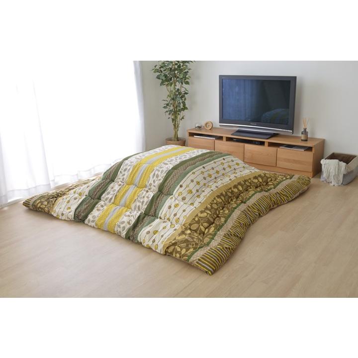 こたつ布団 長方形 掛け 国産 日本製 205×245cm 和モダン おしゃれ フランネル 105cm 120cm こたつ対応 ネイビー ブラウン 新生活_12