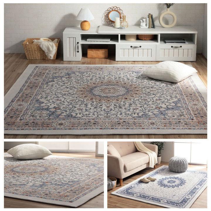 ラグ マット 1.5畳 カーペット おしゃれ 約130×185cm メダリオン 柄