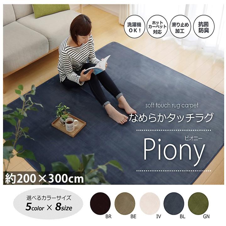 洗える ラグ 200×300cm 4畳 無地 抗菌 防臭 滑り止め ホットカーペット