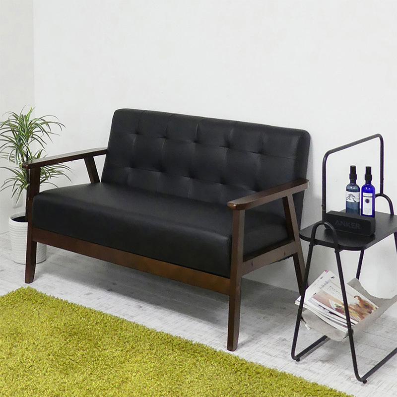 ソファ 2人がけ 2人掛け おしゃれ ファブリック 北欧 モダン 天然木