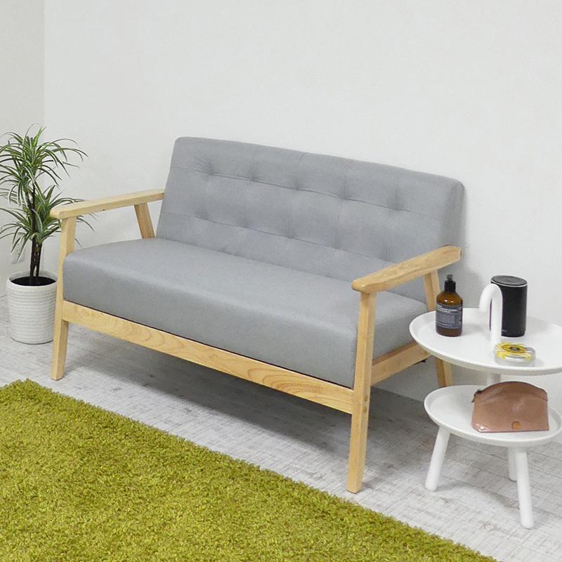 ソファ 2人がけ 2人掛け おしゃれ ファブリック 北欧 モダン 天然木