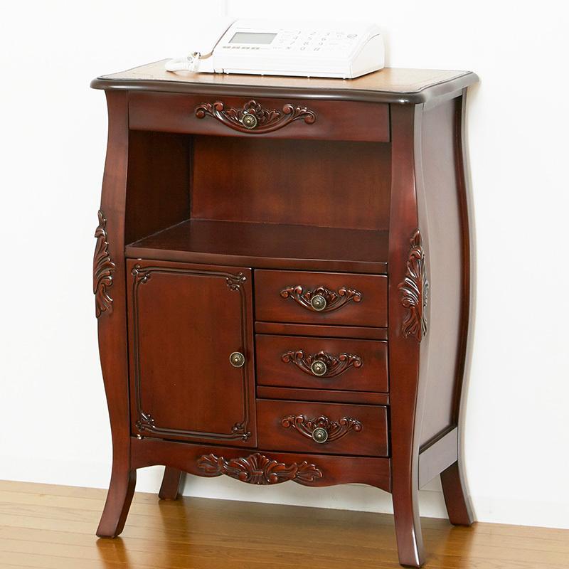 アンティーク FAX台 キャビネット ファックス台 おしゃれ 引き出し