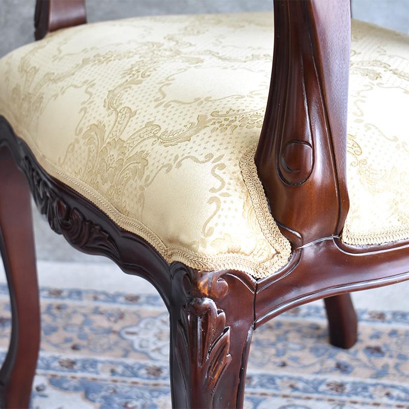 ダイニングチェア 椅子 肘あり クッション おしゃれ エレガント 完成品