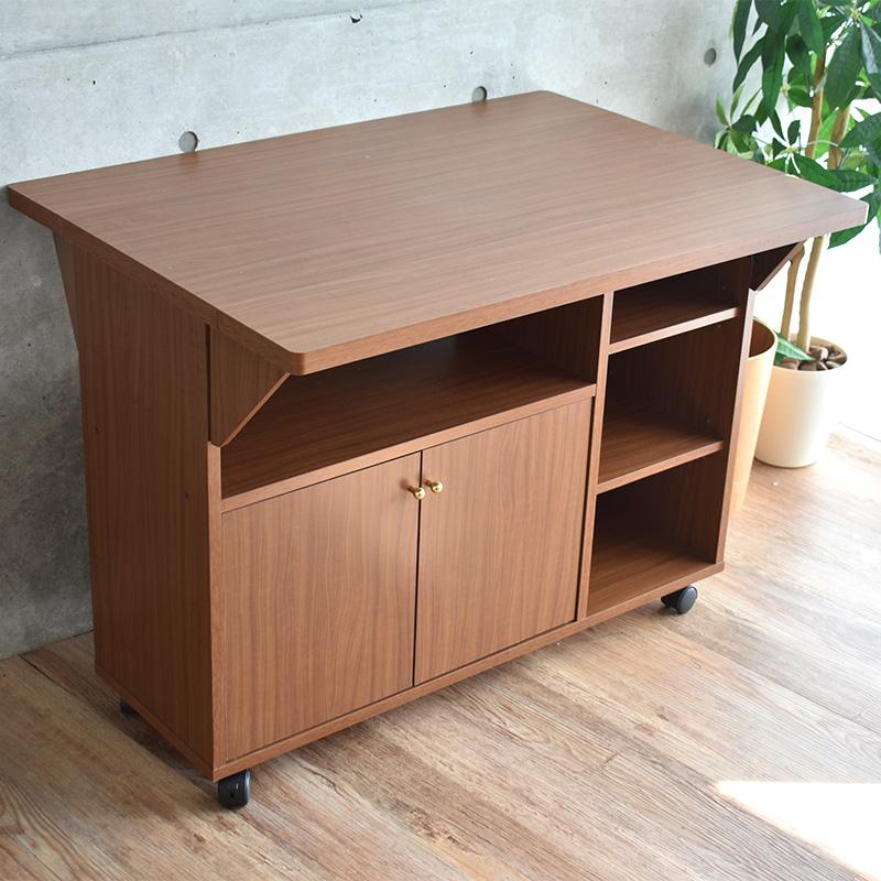 キッチンカウンター キッチンワゴン 幅90cm 両バタ ワゴン キッチン