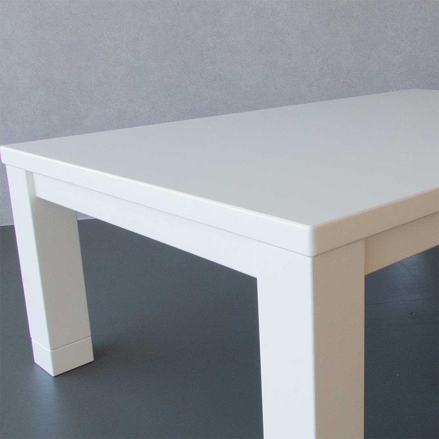 こたつ テーブル 長方形 おしゃれ 135cm ハイグロス ホワイト 白