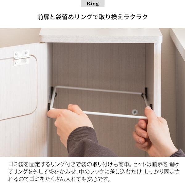 ゴミ箱 おしゃれ 木製 2分別 幅25cm キャスター ダストボックス