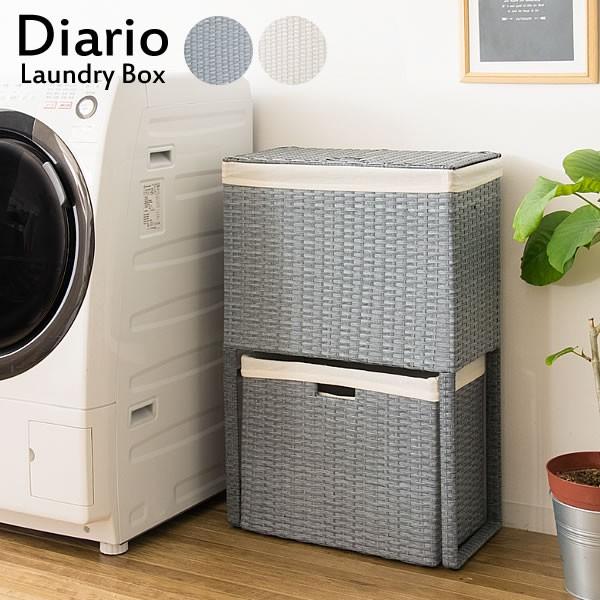 ランドリー バスケット 2段 カゴ ボックス 大容量 洗濯物入れ おしゃれ ラタン 調 収納家具 分別 キャスター付 サニタリー収納 脱衣所 新生活 人気商品の