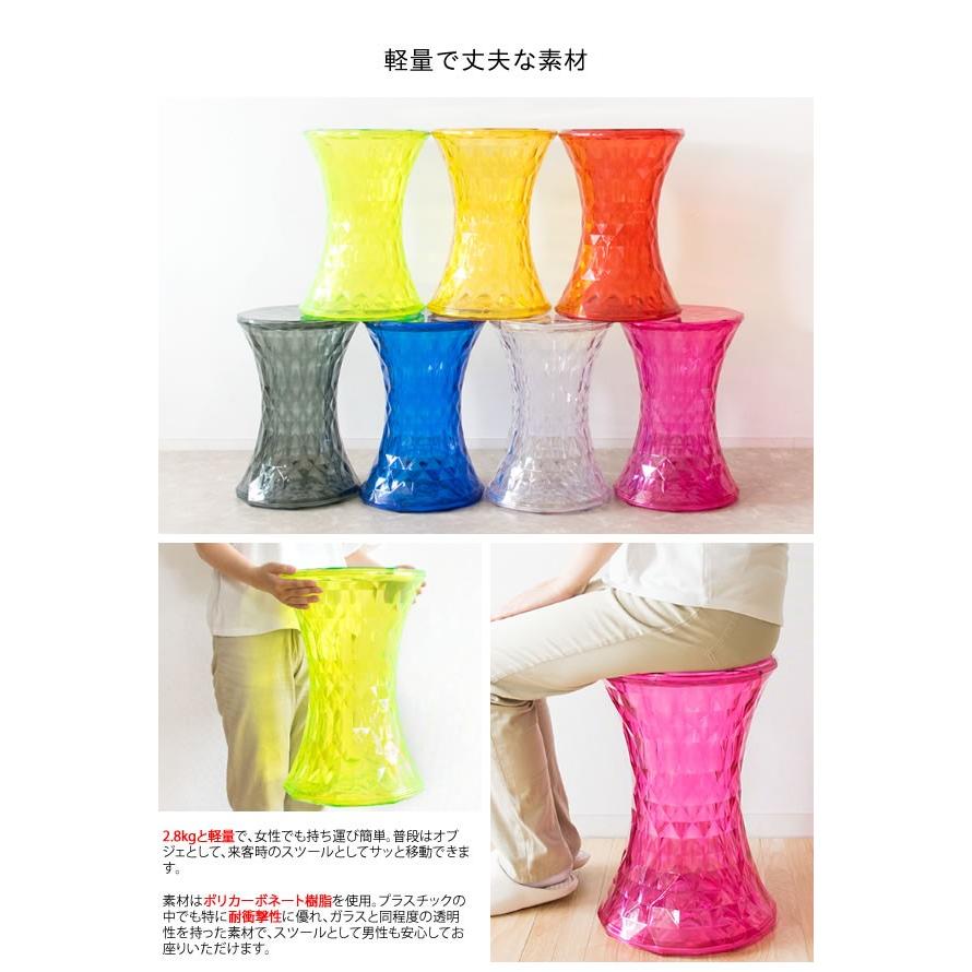 透明プラスチック製 ダイヤモンドカット椅子 サイドテーブル 砂時計型 オシャレ 透明プラスチック製 ダイヤモンドカット椅子 サイドテーブル