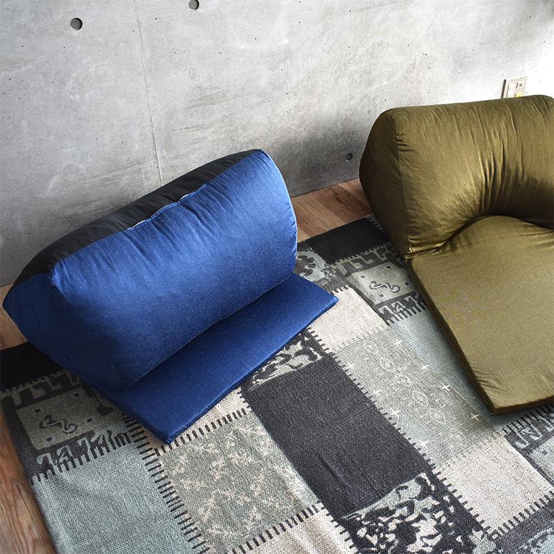 A 新品 クッション ソファ インディゴ 座椅子 こたつ 北欧 コタツ 座卓 楽天市場】座椅子 腰痛 コンパクト ブルー グレー ローソファー
