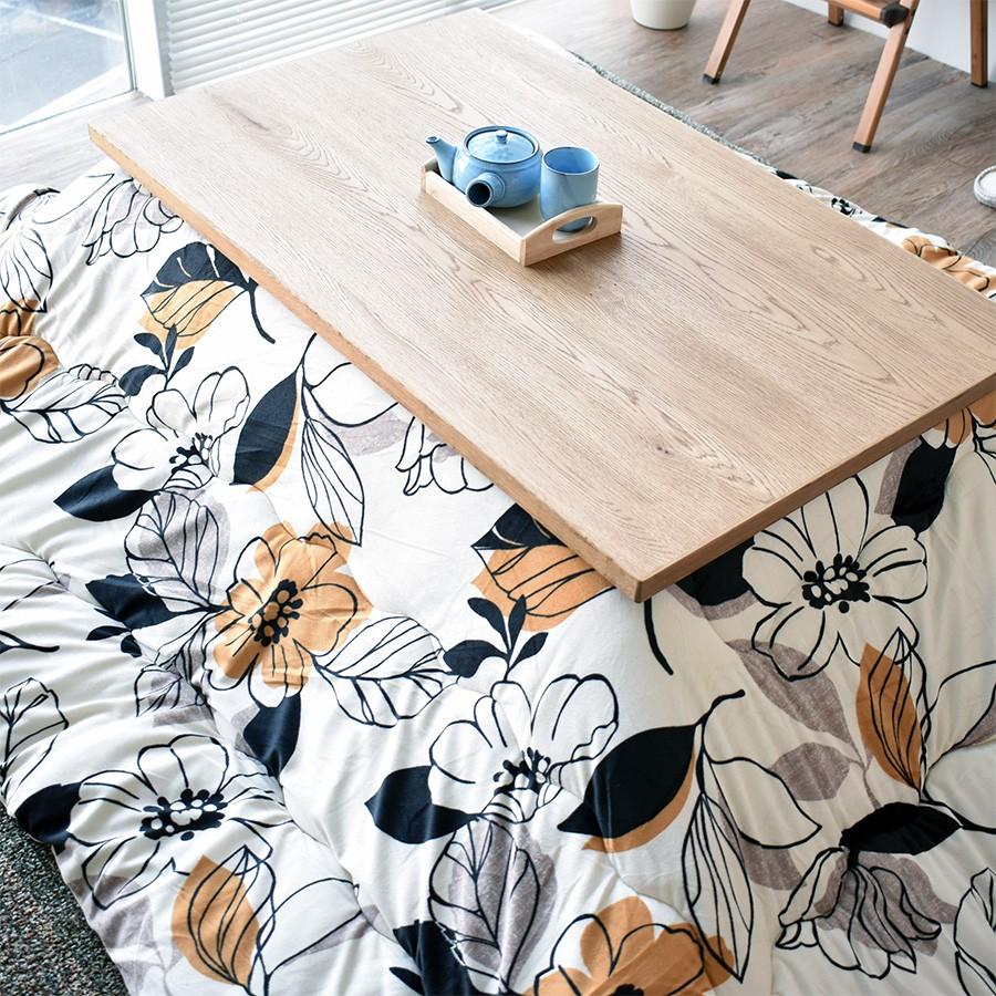 高級 国産 こたつテーブル 木目調 長方形 120 × 70 cm おしゃれ コンパクト ヴィンテージ デザイン モダン カーボンヒーター 天然木 新生活 一人暮らしの画像