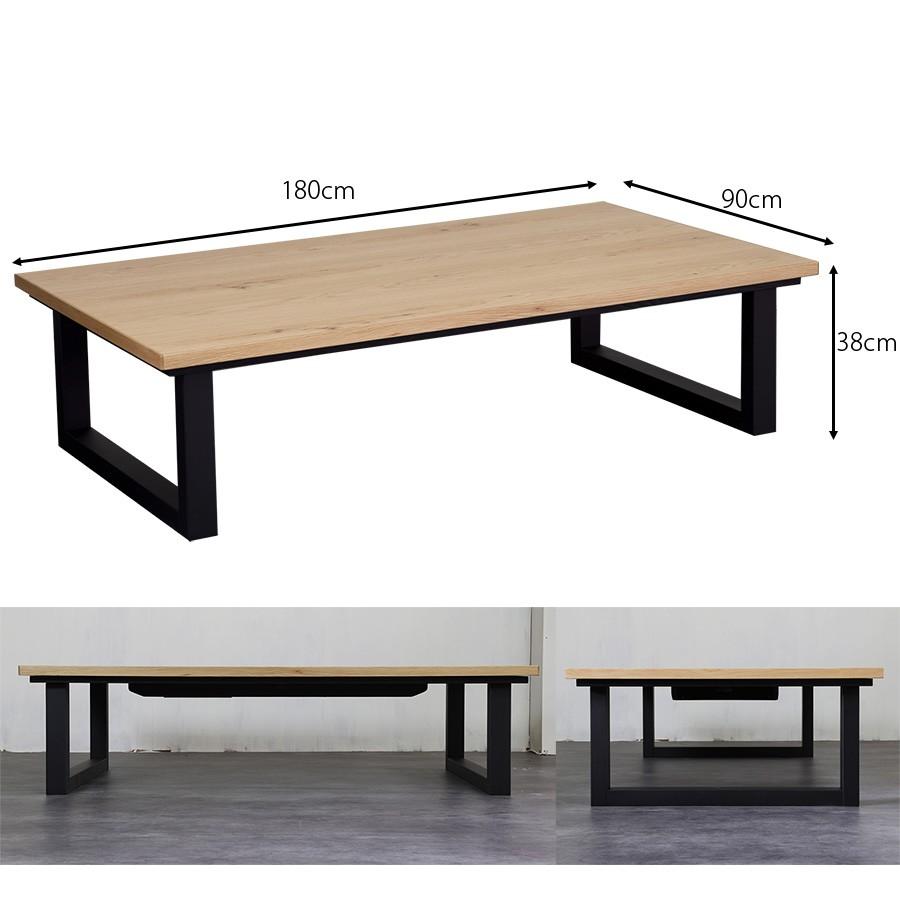 高級 国産 こたつテーブル 長方形 180 × 90 cm おしゃれ ２WAY デザイン 北欧 和 モダン 家具調 コの字脚 カーボンヒーター 天然木 新生活 一人暮らし｜sancota｜09