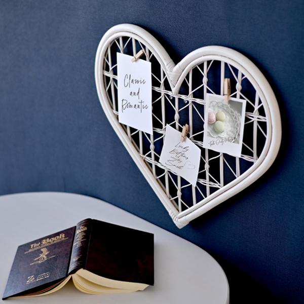 ラタン ディスプレイボード ハート ウォールボード フレーム ワイヤー