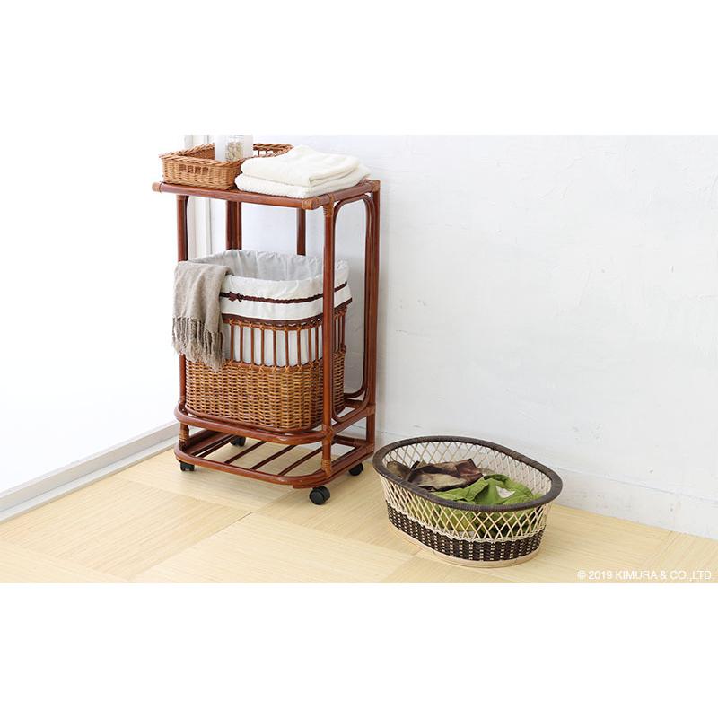 脱衣 カゴ 籐 ラタン 天然素材 旅館 銭湯 バスケット 楕円 55cm