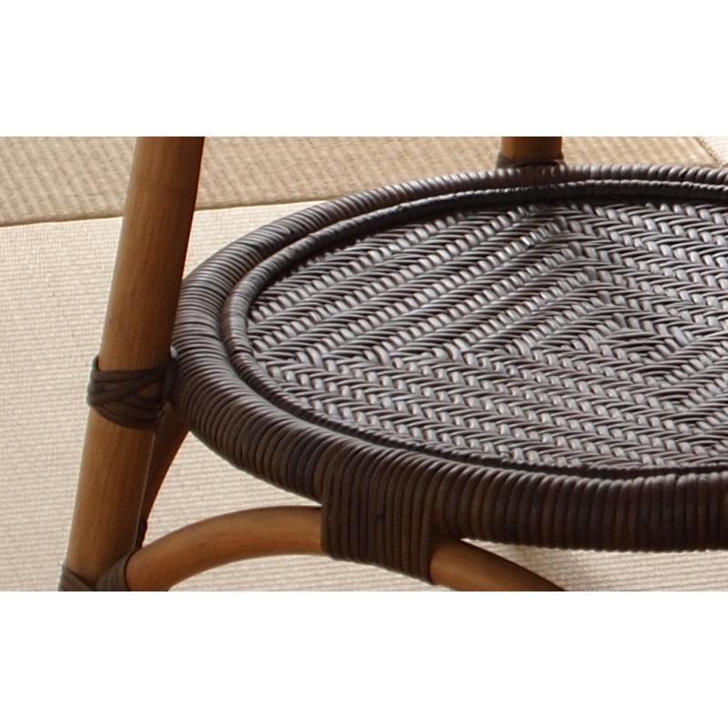 サイドテーブル 丸型 円 丸 ラタン 手編み ガラステーブル 55cm 籐