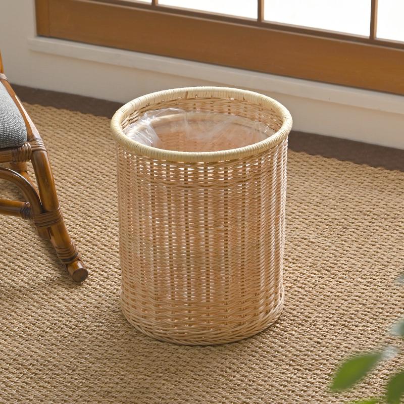 ラタン ゴミ箱 ダストボックス 袋が見えない 籐 おしゃれ スリム 27cm