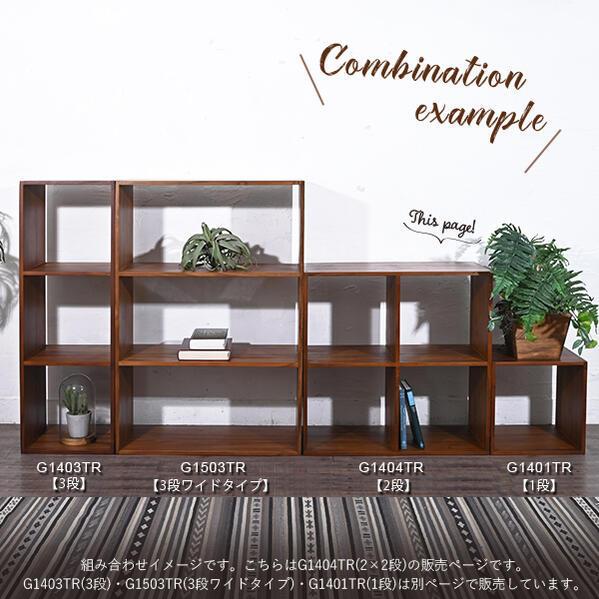 オープンラック 2段タイプ ラッカー塗装 リビング 収納 棚 本棚 隙間