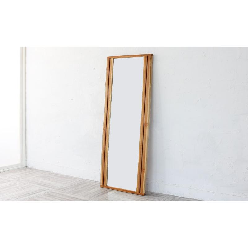ミラー 鏡 姿見 スタンドミラー おしゃれ 全身鏡 無垢材 木製 フレーム