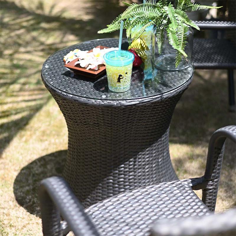 ラッピング無料】 ガーデンテーブル おしゃれ 屋外 円形 丸型 ガラス