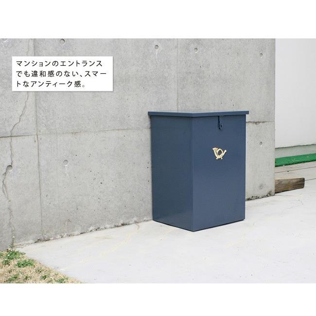 宅配ボックス おしゃれ 宅配box 個人 戸建て 一戸建て 用 42 cm スチール 盗難防止 南京錠 ワイヤー 付 置き型 大容量  北欧 玄関 収納  新生活｜sancota｜13