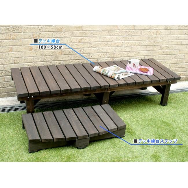 ステップ台 踏み台 屋外 ウッドデッキ 縁台 木製 天然木 おしゃれ DIY