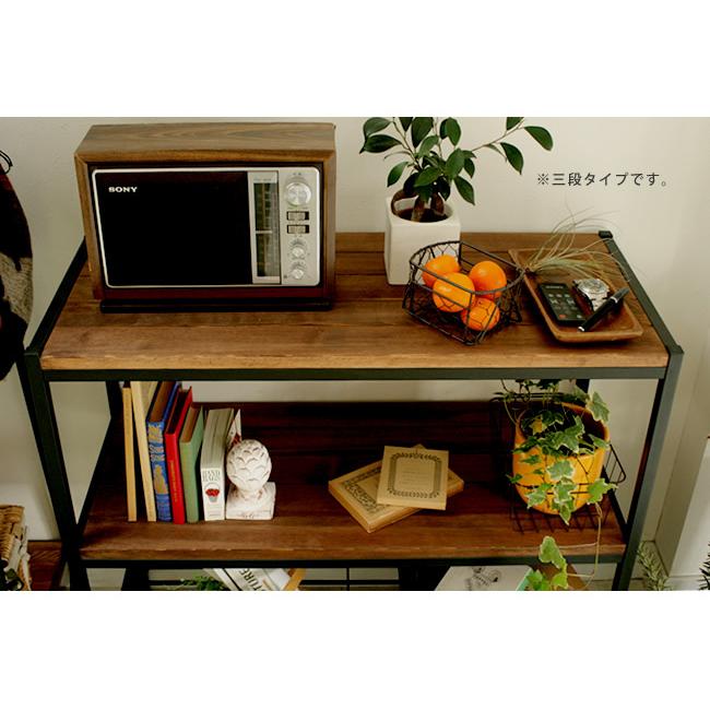 オープンラック 4段 書棚 収納 棚 飾り棚 オープン シェルフ 天然木