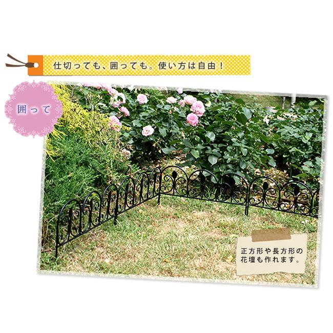 ガーデンフェンス 3枚セット 柵 ロータイプ 高さ 25.5cm 幅 47