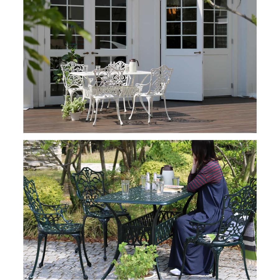 ガーデンテーブル チェア 5点セット おしゃれ 長方形 アルミ