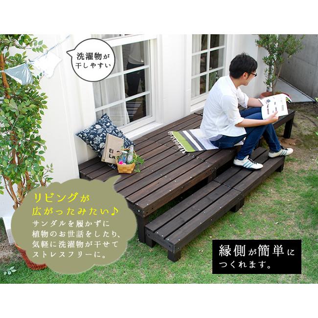 ウッドデッキ セット キット 木製 天然木 おしゃれ 縁台 DIY 木目