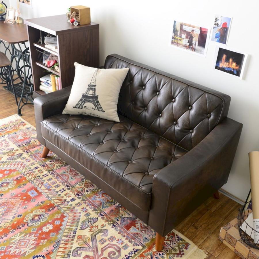 ソファー おしゃれ 2人掛け シンプル 2P ファブリック ローソファ