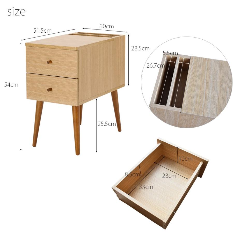【サイドテーブル】ナチュラルウッド⁂引き出し付き 楽天市場】サイドテーブル 完成品 木製 360°回転 ナイトテーブル