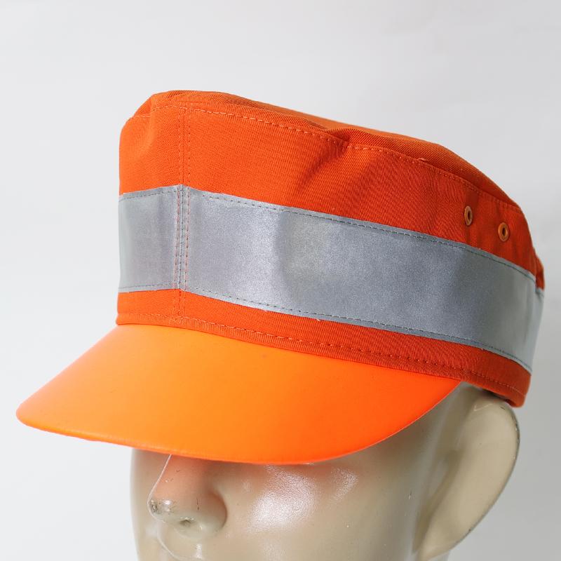 ドイツ. バウワーカー用キャップ 帽子 新品 オレンジ 蛍光 反射