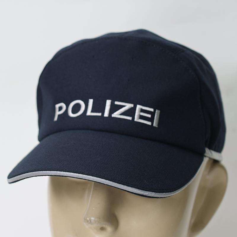 ドイツ警察. POLIZEIロゴ入りキャップ 濃紺 [マークなし]《納品用・未