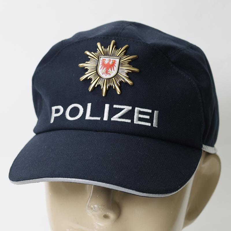 ドイツ警察. POLIZEIロゴ入りキャップ 濃紺 [ブランデンブルク州