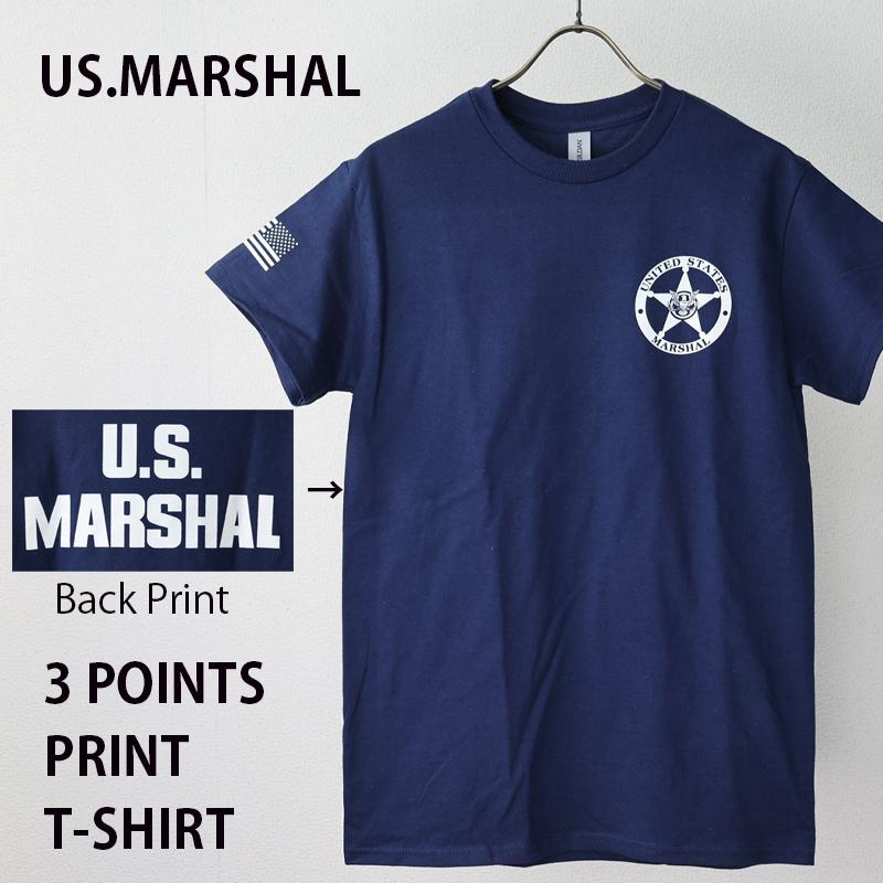 US. FEDERAL AGENT Tシャツ[U.S.MARSHAL] (ネイビー/白