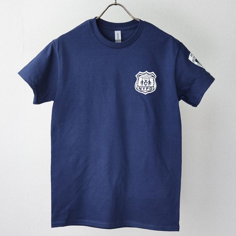 US. POLICE Tシャツ[NYPD POLICE] (ネイビー/白) アメリカンポリス LE