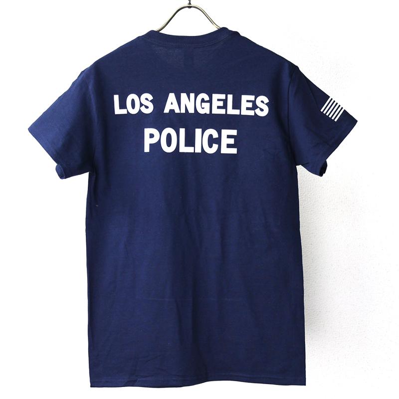 US. POLICE Tシャツ[LOS ANGELES POLICE] (ネイビー/白) アメリカ