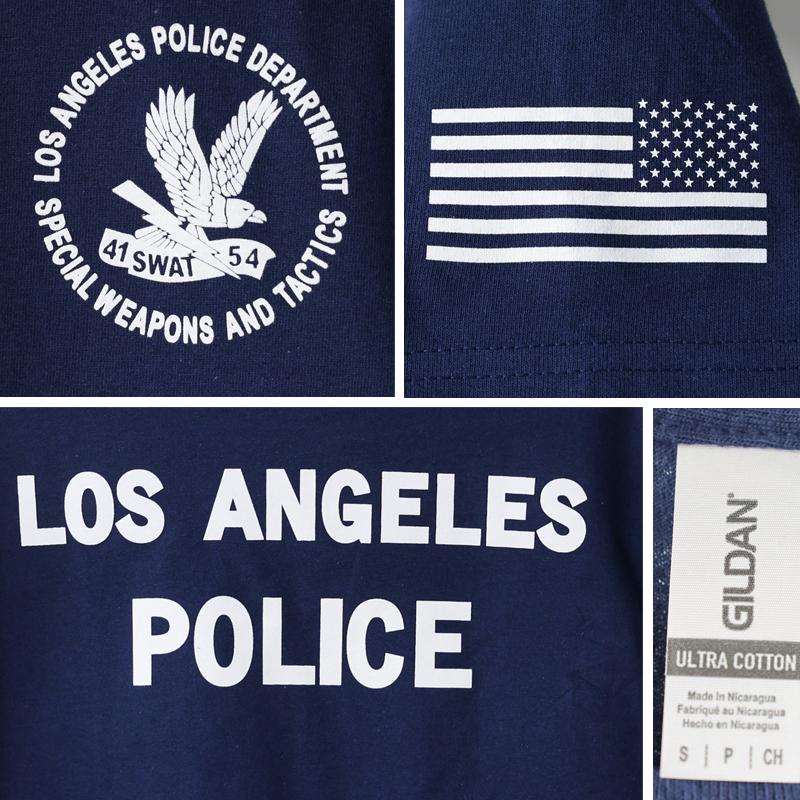 US. POLICE Tシャツ[LOS ANGELES POLICE] (ネイビー/白) アメリカ