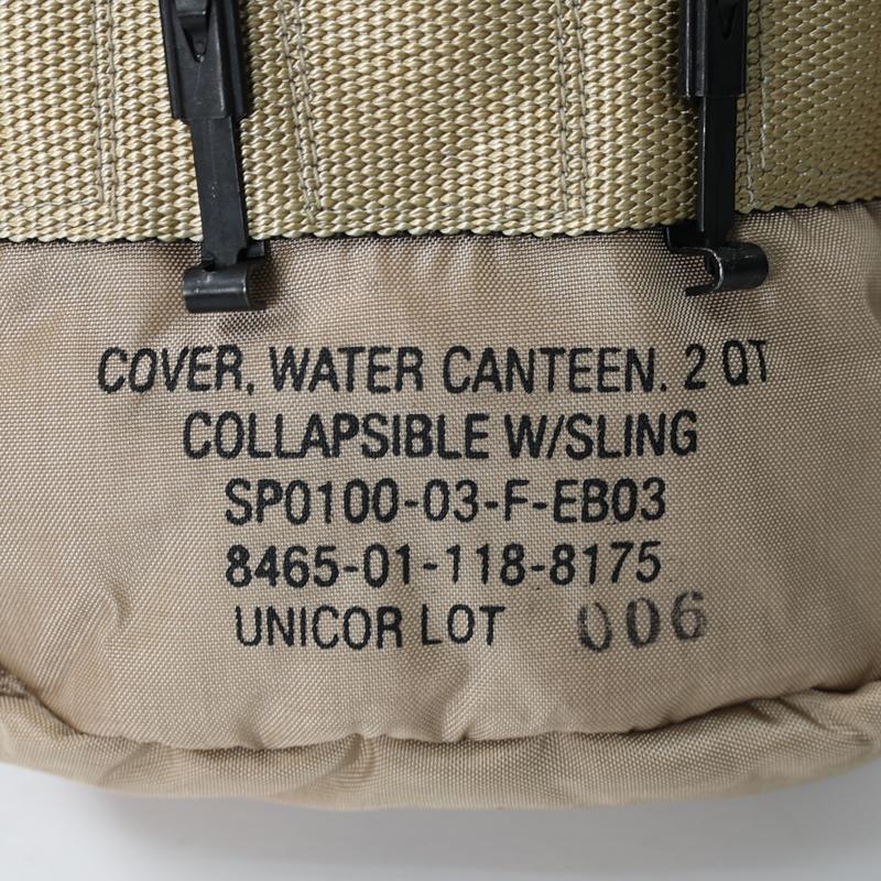 US. 2QT水筒用カバー&ストラップ[カーキ]《実物・未使用品》米軍 軍