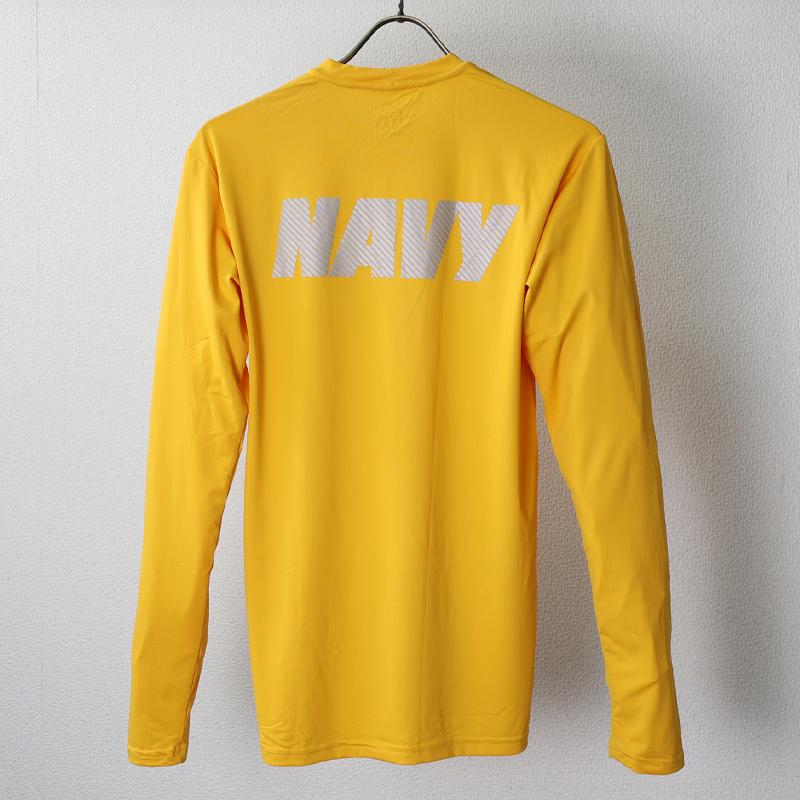 US. NEW BALANCE製 NAVY PTU LYCRA混紡トレーニング Tシャツ[長袖