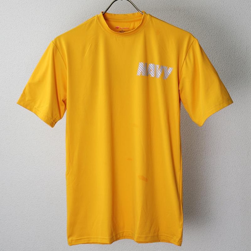 US. NEW BALANCE製 NAVY PTU LYCRA混紡トレーニング Tシャツ[半袖