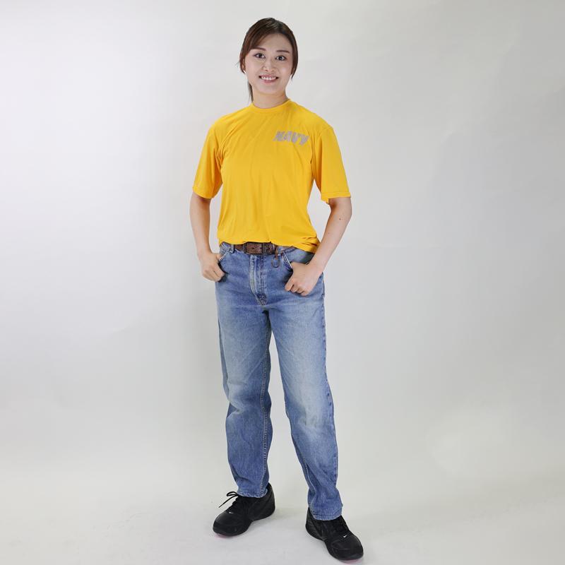 US. NEW BALANCE製 NAVY PTU LYCRA混紡トレーニング Tシャツ[半袖