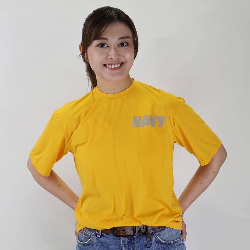 US. NEW BALANCE製 NAVY PTU LYCRA混紡トレーニング Tシャツ[半袖