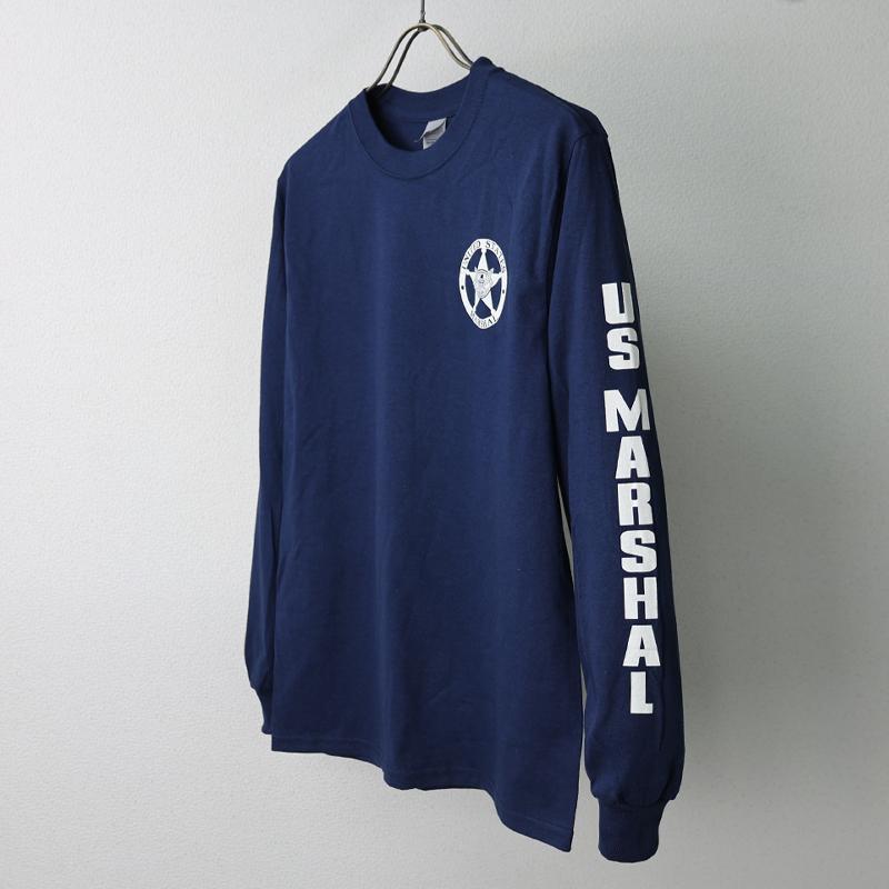 US. ポリス系ロングスリーブTシャツ[MARSHAL] (ネイビー) アメリカ