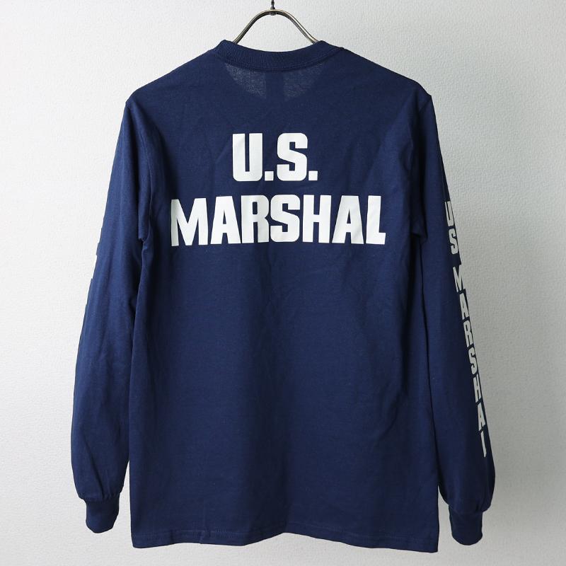 US. ポリス系ロングスリーブTシャツ[MARSHAL] (ネイビー) アメリカ 
