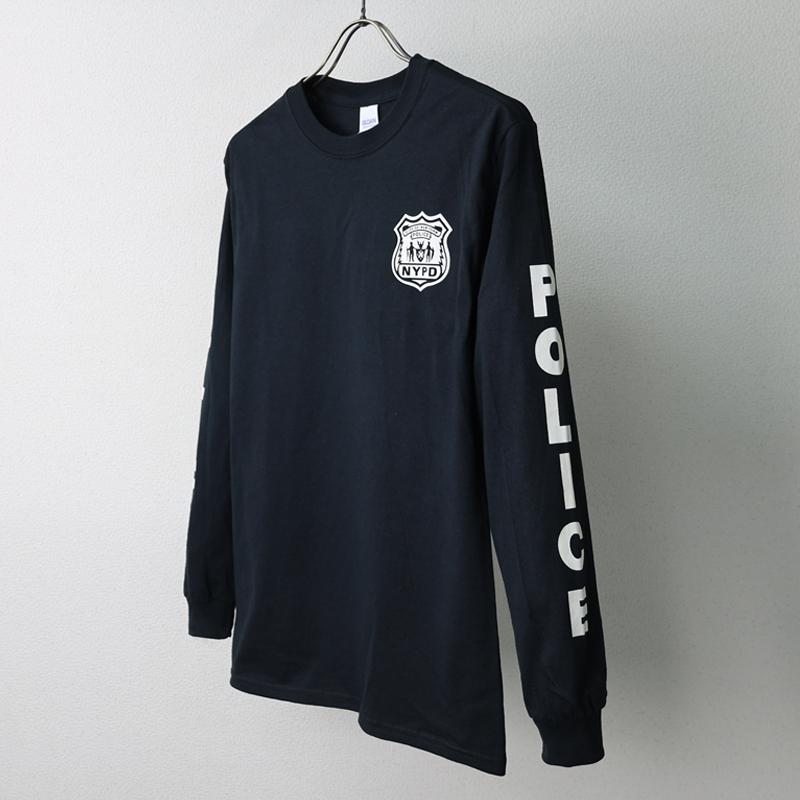 US.ポリス系ロングスリーブTシャツ[ニューヨークポリス] (ブラック