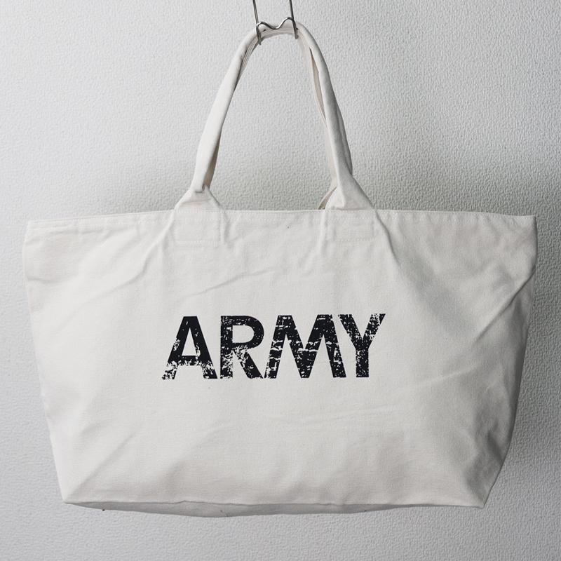 【美品・定価¥33000】ジッパートート　ミリタリーモチーフ ARMY Print ヘヴィー キャンバス ジップトートバッグ US 新品 大きい